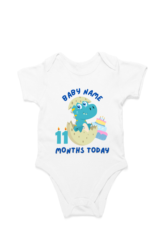 11 Month Celebration : Dino Rompers Printed With Your Baby Name For Their Monthly Milestone